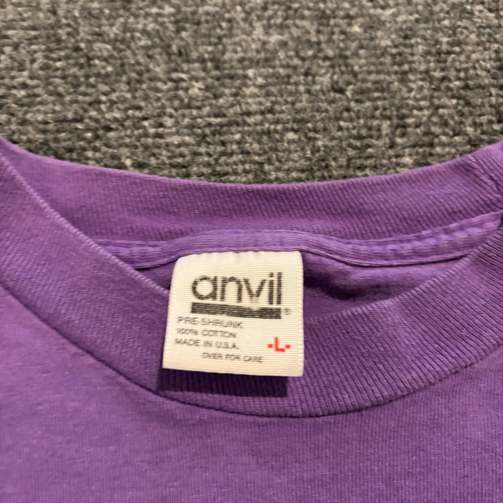 Vintage 1991 Ski Tahoe San Segal T Shirt Purple Mens Large Single Stitch USA - Picture 5 of 9
